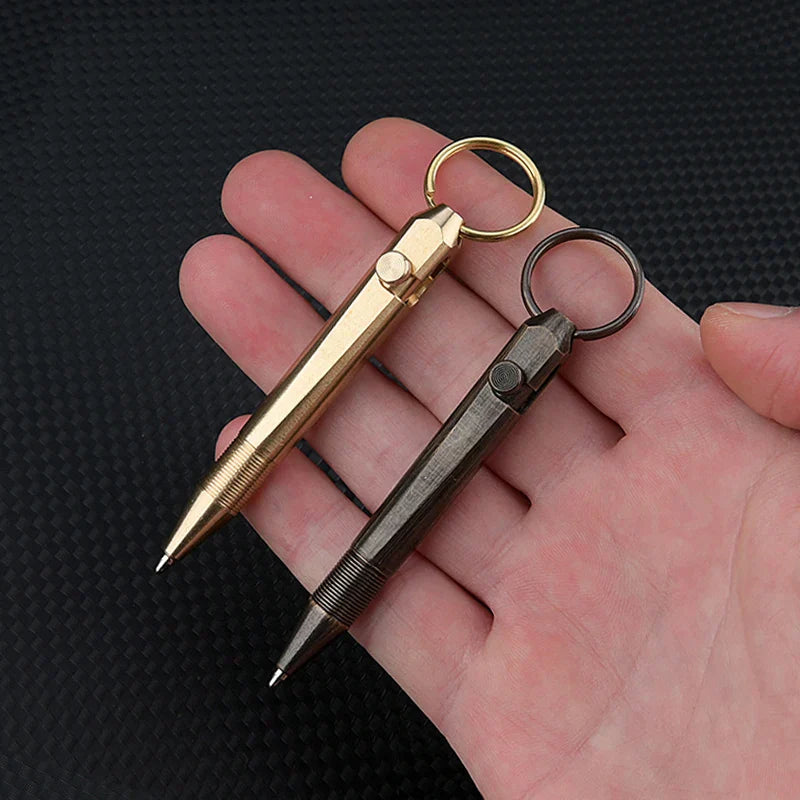 Tactical Mini Pen | Brass Keychain Self-Defense Tool