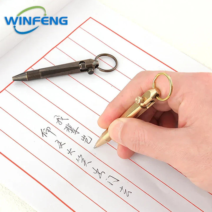 Tactical Mini Pen | Brass Keychain Self-Defense Tool