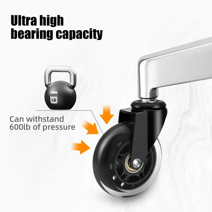Office Chair Caster Wheels | Heavy Duty Rubber Rolling Set