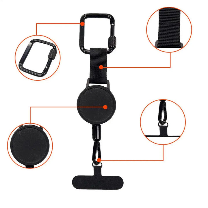 Retractable Phone Security Holder | Anti-Theft Belt Clip Design