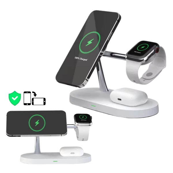 Wireless Charging Station | 4-in-1 Multi Device Stand with LED Light